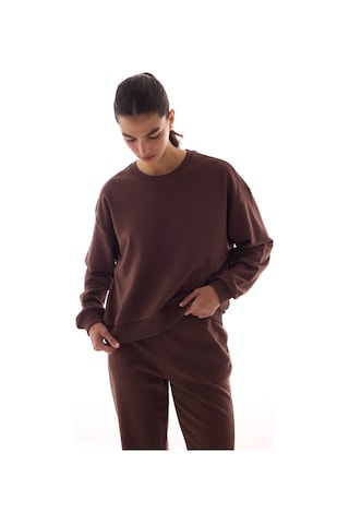 Penti Kahverengi Dikiş Detaylı Bisiklet Yaka Pamuklu Sweatshirt