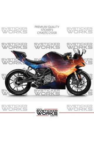 Cfmoto 250sr Kaplama Sticker Kırmızı Ve Mavi Flash Design Motor Kaplama Modeli Hazır Kit Tüm Modeller Uyumlu