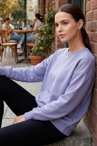Tommy Life Basic Oversıze O Yaka 2li Paket Ekru-açık Eflatun Kadın Sweatshirt - 97053 Ekru - Fuşya