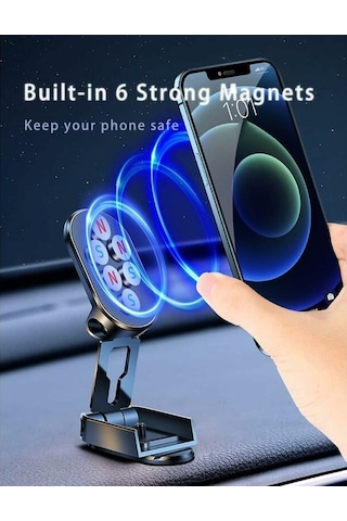 Yingfu Katlanabilir Manyetik Telefon Tutucu - Evrensel 360 Taban - İphone/samsung Uyumlu - Tüm Diğer Modeller İçin Diğer