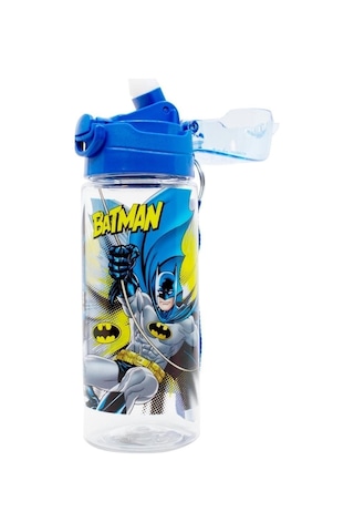 Wiggle 500ml Batman Pipetli Askılı Kilitlenebilir Su Matarası Lacivert