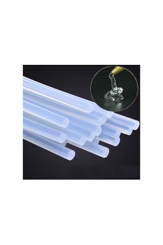 Kalın Silikon Çubuk 10 Lu Paket Şeffaf Yedek Silikon 1