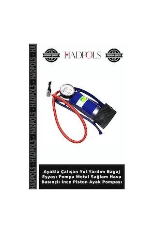 Ayakla Çalışan Yol Yardım Bagaj Eşyası Pompa Metal Sağlam Hava Basınçlı İnce Piston Ayak Pompası