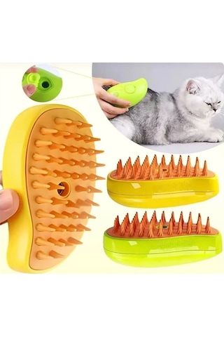 Novashıp Buharlı Kedi Köpek Tarağı Kedi Yıkama Fırçası Köpek Tarağı Sarı & Yeşil