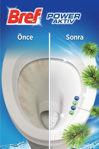 Bref Wc Power Aktiv Tekli Paket Katı Tuvalet Bloğu Çam 5'Li Set