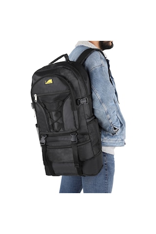 Strong Büyük Boy Körüklü Sırt Çantası, Dağcı Kamp Sırt Çantası Str01 Siyah