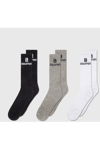 Salomon Everyday Crew 3 Pack Çorap - Beyaz Gri Siyah-beyaz Gri Siyah Beyaz - Gri - Siyah