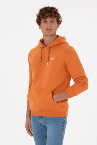 U.S. Polo Assn. Erkek Regular Fit Kapüşonlu Şardonlu Bakır Basic Sweatshirt 50315582-VR182