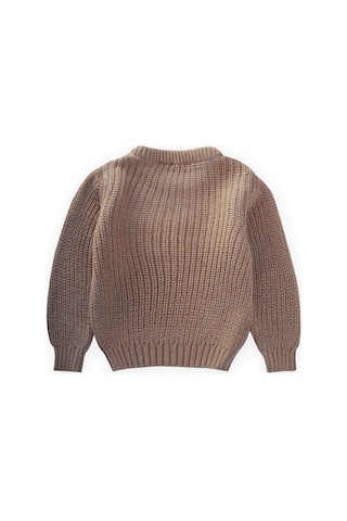 Cigit Bisiklet Yaka Selanik Triko Kazak 2-8 Yaş Vizon Vizon