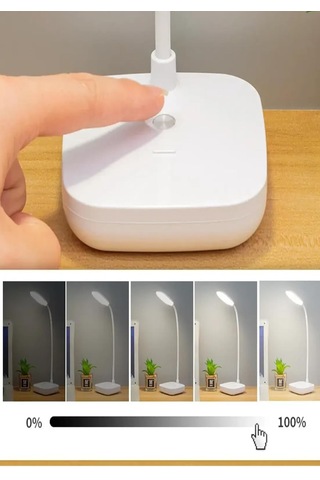 Kablosuz Şarjlı Dokunmatik Üç Renk Led Masa Lambası Ders Çalışma Okuma Işığı Dimmer Ayarlı Wb-01 Diğer 78685462