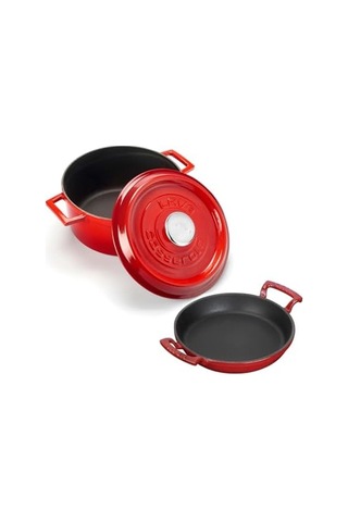Yuvarlak Döküm 24cm Trendy Serisi Tencere & Döküm 20cm Sahan Set - Şef Standartlarında Premium Set Açık Bakır