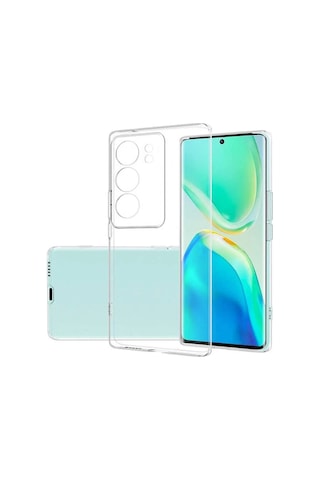 Vivo V29 Kılıf Kamera Korumalı Silikon Şeffaf Kapak Şeffaf