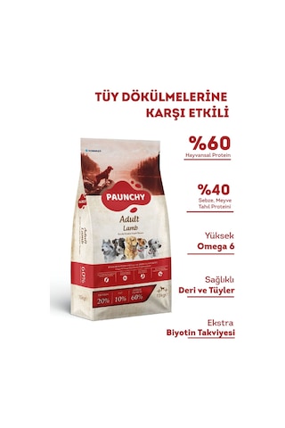 Paunchy Kuzu Etli ve Pirinçli Yetişkin Köpek Maması 15 KG