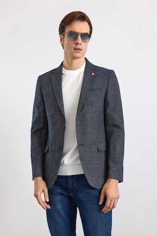 Süvari Lacivert Slim Mono Yaka Düz Pike Torba Cep Yıkamalı 6 Drop Klasik Ceket Sct2021600002-m09