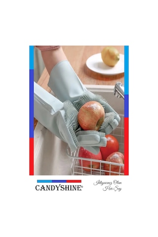 Candyshine Tırtıklı Sihirli Silikon Bulaşık Eldiveni Gri