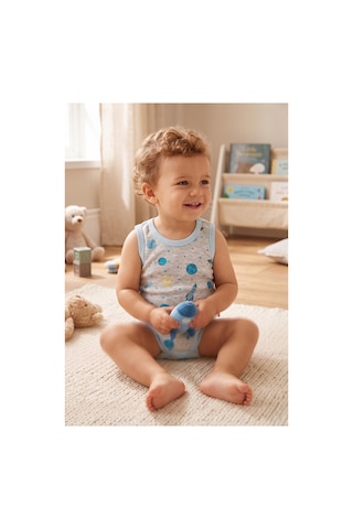 Mother Love %100 Organik Pamuk 2'li Atlet Body 0-36 Ay Mavi