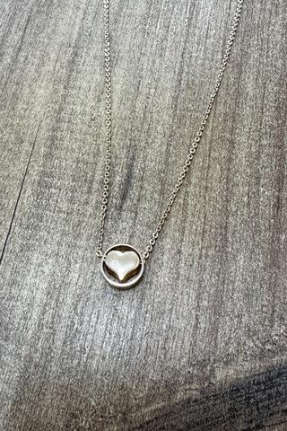 Halka İçi Kalpli Kolye Özel Kaplama Gold Renk Gold