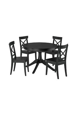 Ikea Siyah Sağlam Yemek Masası - Yemek Masası Takımı