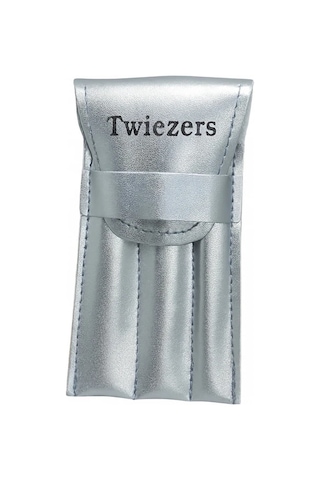 Twiezers Twzset3441 Deri Çantalı 3'lü Paslanmaz Çelik Cımbız Seti - Gümüş/gümüş