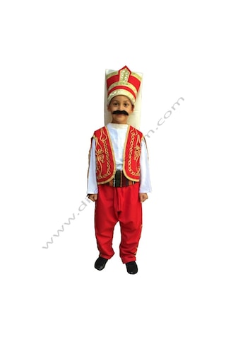 Yeniçeri Çocuk Kıyafeti Mehter Kostümü Kırmızı