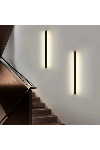 Fastbuy Modern Led Duvar Apliksi 80 Cm 31.59 İnç, Anahtar Kontrollü, Sıcak Beyaz Işık, Ahşap, Oturma/yatak/yemek Odası Ahşap