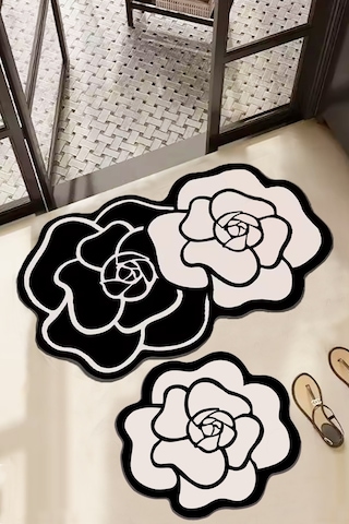 Bungari Rose 2li Banyo Paspası Seti, Kaydırmaz Tabanlı Djtbanyo Renkli