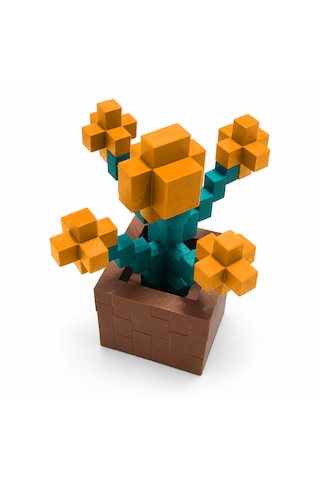 Piksel Orkide Biblo - 3d Baskı, Minecraft Esintili Sarı