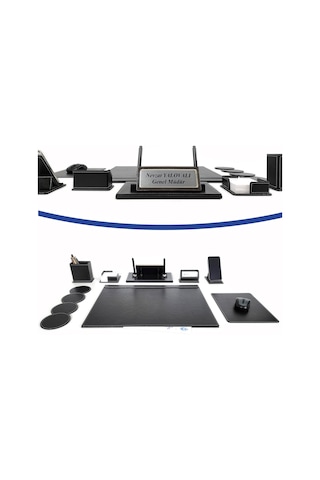 Prozenis Rota Metal İsimlikli Siyah Renk Deri Sümen Takımı