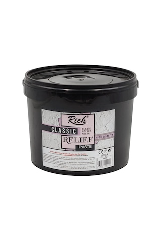 Rölyef Pasta 3,5 Kg Büyük Kova Beyaz Stencıl Spatul Doku Tarağı Set Karışık