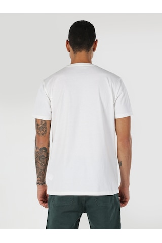 Colin's Colins Regular Fit Bisiklet Yaka Baskılı Beyaz Erkek Kısa Kol Tişört Cl1062794 Q1.V1 Wht 001