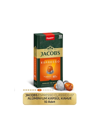 Jacobs Espresso 7 Classico Nespresso Uyumlu Kapsül Kahve 10 Kapsül X 5 Adet Kapsül Kahve
