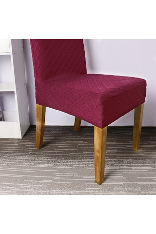 Reedark Yıkanabilir Kısa Sandalye Kılıfı - Elastik Kumaş, 45-60cm, Şarap Kırmızısı Diğer