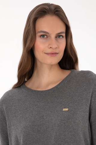 U.S. Polo Assn. Kadın Gri Melanj Bisiklet Yaka Basic Kazak 50313579-VR086