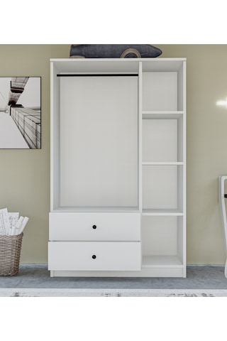 Metalia Gm 854 Home 3 Kapılı 2 Çekmeceli Düğme Kulplu Gardırop