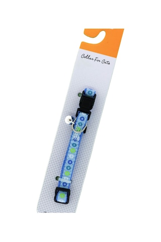 Luxury Paws Desenli Kedi Boyun Tasması Mavi 10mm-30CM