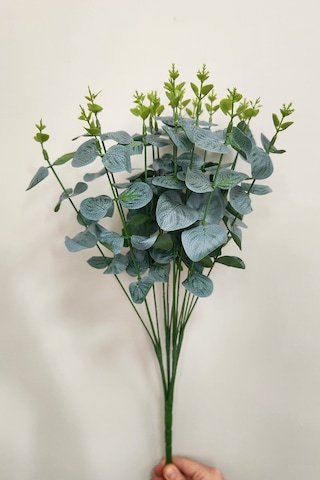 Gerçek Görünümlü 4 Demet 16 Dallı Okaliptus Yapay Çiçek Bitki 1.sınıf Kalite