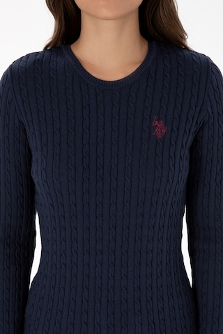 U.S. Polo Assn. Kadın Lacivert Bisiklet Yaka Basic Kazak 50313626-VR033