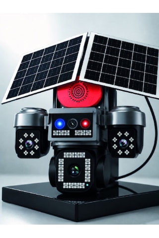 Shnstore Led Projektörlü Sirenli Güneş Enerjili Akıllı Güvenlik Kamerası Shntknd0720