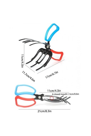 3 Pençeli 11 Cm Balık Sabitleyici Maşa Ergonomik Saplı Balık Tutucu Gripper