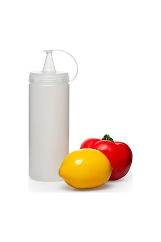 Şeffaf Sos Şişesi - 400 Ml 3 Adet Çokrenkli