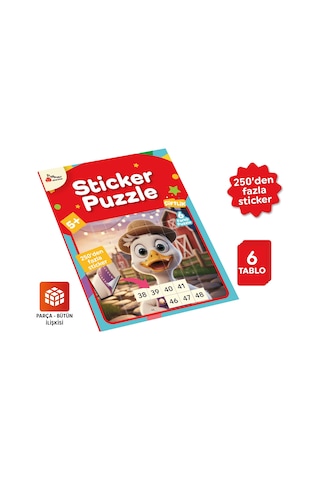 Playever Sticker Puzzle - Çiftlik, Çıkartmalı Yapboz Etkinlik Kitabı