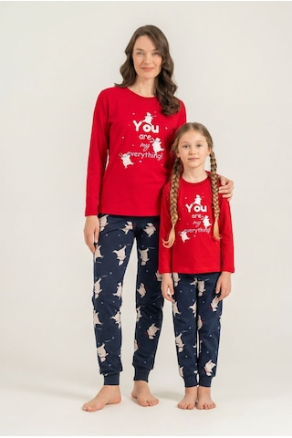 Rolypoly You Are My Everything Anne Kız Kırmızı Uzun Kol Pijama Takım Rp3930-a-v1 Rp3930-a-v1