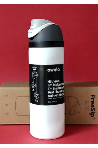 Owala Freesip 24 Oz 710 Ml Kilitli Kapaklı Çift Katmanlı Paslanmaz Çelik Termos Beyaz