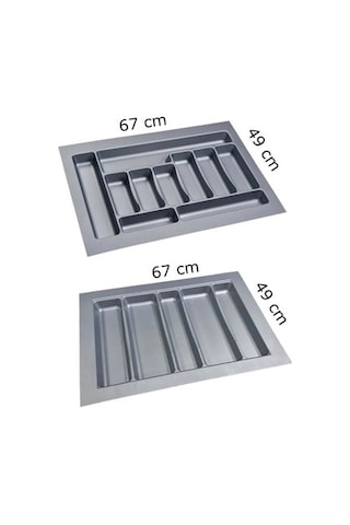 67/49 Cm 2'li Takım Cekmece Içi Kasıklık Ve Kepçelik Grı 61/40 Cm Kadar Kesılebılır