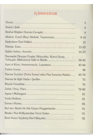Şafii Namaz Hocası 96 Sayfa Cep Boy