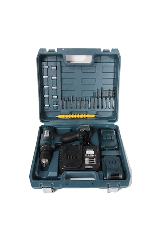 Bulldozer Darktron Darbeli Çift Akülü 24 V 5 Ah Şarjlı Vidalama Matkap + 27 Parça Usta Seti