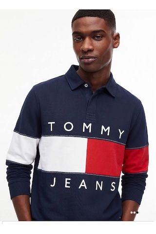 Tommy Jeans Yarım Fermuarlı Dik Yaka Sweatshirt Lacivert
