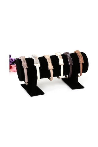 Sones Saç Aksesuarları Mücevher Sergileme Depolama Rafı, Boyut: Uzunluk 50cm Çap 14cm Siyah