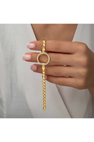 Casera's Gümüş Çeyrek Takılabilen Altın Kaplama Kadın Bileklik Csr2184534 Gümüş