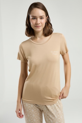 Pierre Cardin 9001 Kısa Kol Kadın Pijama Takımı V1 Bej